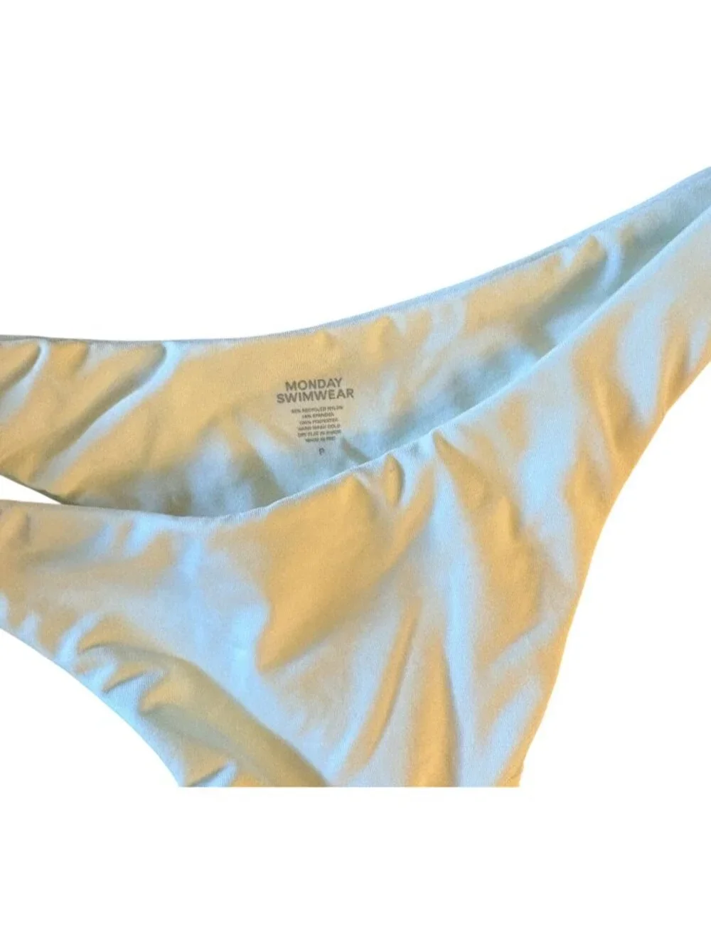 MONDAY Swimwear Byron Thong Bikini Bottoms in Ivory